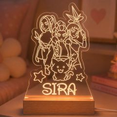 Lámpara personalizada K-Pop nombre - Metacrilato y madera