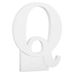 Letra de madera blanca "Q" 33 cm