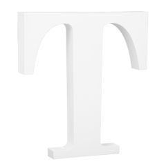 Letra de madera blanca "T" 24,5 cm