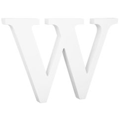 Letra de madera blanca "W" 25 cm