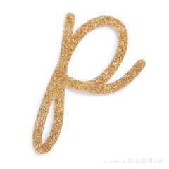 Letra "p" acrílica dorada brillante - Meri Meri