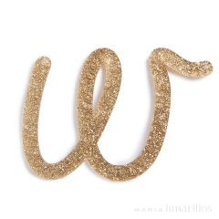 Letra "w" acrílica dorada brillante - Meri Meri