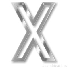 Letra "X" acrílica espejo plateado - Meri Meri