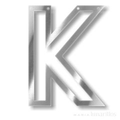 Letra "K" acrílica espejo plateado - Meri Meri