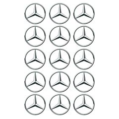 Oblea Logotipo Mercedes-Benz 5 cm (15) - María Lunarillos