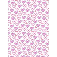 Papel de azúcar Corazones Love  (A4) - María Lunarillos