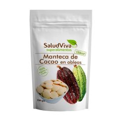 Manteca de cacao en gotas ecológica 250 gr - Sin gluten - SaludViva