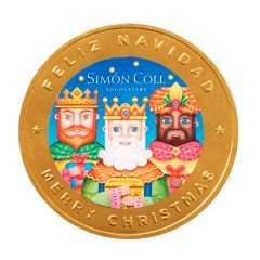 Moneda grande de chocolate Reyes Magos 10 cm - Sin gluten - Simón Coll