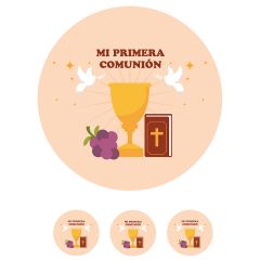 Oblea de Mi Primera Comunión 2 - 20 cm - María Lunarillos