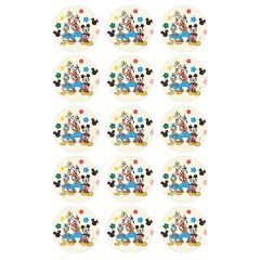 Papel de azúcar de Mickey Mouse, Goofy y Pato Donald - 5 cm (15) - María Lunarillos