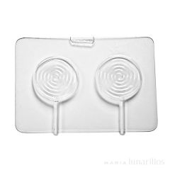 Molde para chocolate 2 bombones Piruletas con espiral