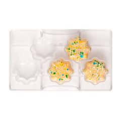 Molde de policarbonato para 5 bombones flor hueca - Decora