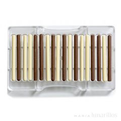 Molde de policarbonato para 18 bombones cigarros - Decora