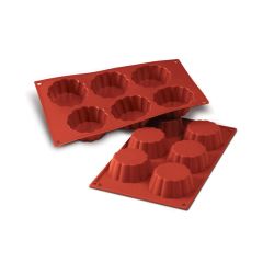 Molde de silicona 6 flanes ondulados 8 x 3 cm - Silikomart