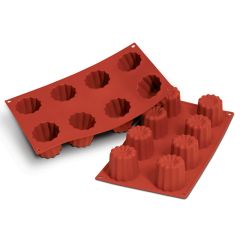 Molde de silicona 8 Cannelés de Burdeos 5,5 x 5 cm - Silikomart
