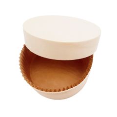 Molde de madera con tapa y cápsula de papel para tarta de queso