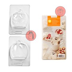 Moldes para chocolate Calabaza mediana (2) + REGALO molde fantasmas