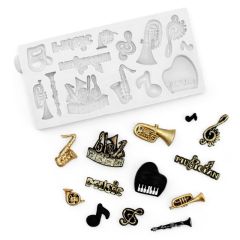 Molde para fondant instrumentos musicales - Katy Sue Designs