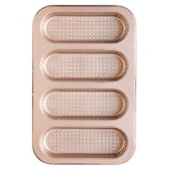 Molde antiadherente perforado para 4 mini baguettes Gold Line - Decora