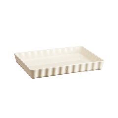 Molde rectangular ondulado crema 33 x 23 x 4,5 cm - Cerámica - Emile Henry