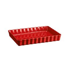 Molde rectangular ondulado rojo 33 x 23 x 4,5 cm - Cerámica - Emile Henry