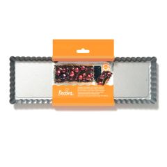 Molde rectangular rizado para quiche con base extraíble 35 cm - Decora