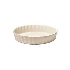 Molde redondo ondulado crema 24 x 4,5 cm - Cerámica - Emile Henry