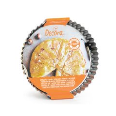Molde redondo rizado para quiche con base extraíble 20 cm - Decora