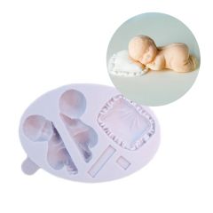Molde silicona para fondant bebé y almohada - Karen Davies