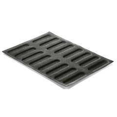 Molde silicona microperforado 16 cavidades eclairs 12,5 x 2,5 cm AirPlus - Silikomart