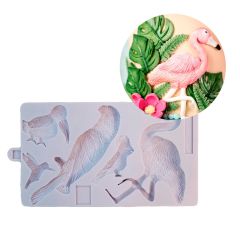 Molde silicona para fondant pájaros tropicales - Karen Davies