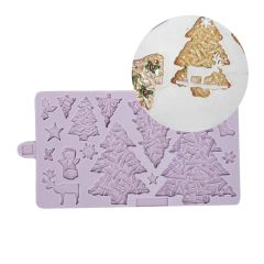 Molde silicona para fondant árboles de mimbre Navidad - Karen Davies