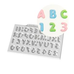Molde silicona para fondant letras mayúsculas y números - Katy Sue Designs