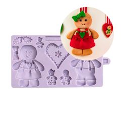 Molde silicona para fondant y galletas muñecos de jengibre - Karen Davies