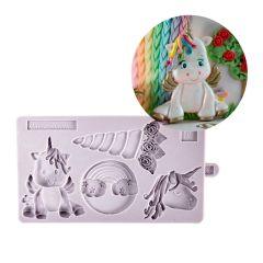 Molde silicona para fondant unicornios - Karen Davies
