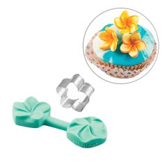 Molde y cortador para fondant flor Frangipani - Silikomart