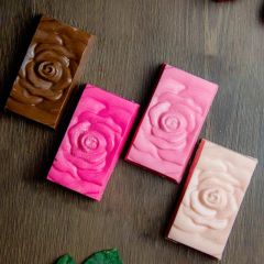Set de moldes para chocolate 4 tabletas rosa
