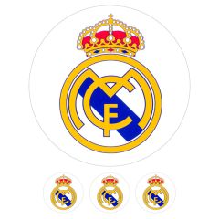 Papel de azúcar fútbol Escudo Real Madrid 20 cm - María Lunarillos