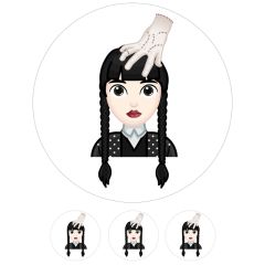 Oblea Wednesday Addams o Miércoles Addams 20 cm - María Lunarillos