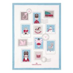 Paño de algodón grande para cocina Xmas Letter White 70 x 50 cm - GreenGate