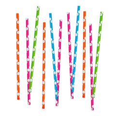 Pajitas de papel colores variados lunares (80) - Decora