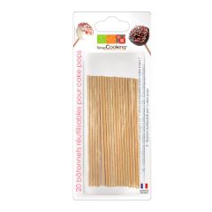 Palitos de madera para cake pops 13 cm (20) - Scrapcooking