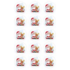 Oblea Papá Noel y Reno - 5 cm (15) - María Lunarillos