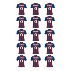 Papel de oblea - Camiseta fútbol Barcelona nombre y número 5 cm (15) - Impresión personalizada
