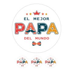 Oblea El mejor papá del mundo 20 cm - María Lunarillos