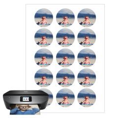 Papel de arroz fino - Círculos de 5 cm (15) - Impresión personalizada