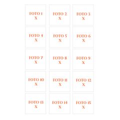 Papel de oblea - 15 fotos diferentes en Cuadrados de 5 cm - Impresión personalizada