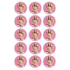 Papel de azúcar Barbie 5 cm (15) - María Lunarillos