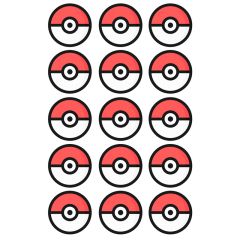 Papel de azúcar bola de Pokémon Poké Ball 5 cm (15) - María Lunarillos