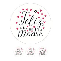Papel de azúcar corazones Feliz día de la Madre 20 cm - María Lunarillos